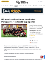 US men's national team dominates Paraguay 4-1 in World Cup opener