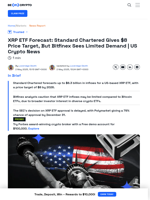 US Crypto News: Ripple Price To $8 by 2026, Standard Chartered