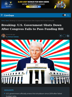 Breaking: U.S. Government Shuts Down After Congress Fails to Pass Funding Bill