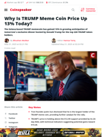 Why Is TRUMP Meme Coin Price Up 13% Today? - Coinspeaker