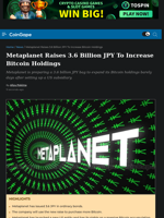 Metaplanet Raises 3.6 Billion JPY To Increase Bitcoin Holdings