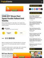 $100K BTC? Bitcoin Chart Signals Possible Pullback Amid Volatility