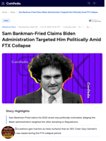 Sam Bankman-Fried Claims Biden Administration Targeted Him Politically Amid FTX Collapse