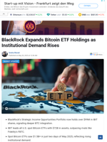BlackRock Expands Bitcoin ETF Holdings as Institutional Demand Rises - TheNewsCrypto
