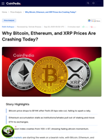 Why Bitcoin, Ethereum, and XRP Prices Are Crashing Today?
