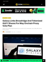 Galaxy Links Broadridge And Tokenized GLXY Shares For May Onchain Proxy Vote Plan