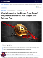 What’s Impacting the Bitcoin Price Today? Why Market Sentiment Has Slipped Into Extreme Fear