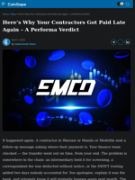 Here’s Why Your Contractors Got Paid Late Again – A Performa Verdict | CoinGape