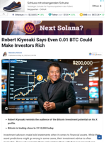 Robert Kiyosaki Says Even 0.01 BTC Could Make Investors Rich