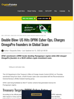Double Blow: US Hits DPRK Cyber Ops, Charges OmegaPro Founders in Global Scam