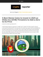 5 Best Meme Coins to Invest in 2025 as Shiba Inu (SHIB) Threatens to Add a Zero to Its Price
