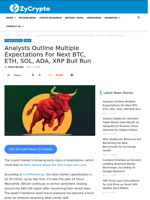 Analysts Outline Multiple Expectations For Next BTC, ETH, SOL, ADA, XRP Bull Run ⋆ ZyCrypto