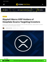 RippleX Warns XRP Holders of Deepfake Scams Targeting Investors - CoinCentral