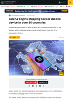 Solana Ships Device 'Seeker' to Over 50 Countries