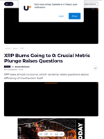 XRP Burns Going to 0: Crucial Metric Plunge Raises Questions - U.Today