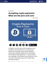 Accepting crypto payments: What are the pros and cons