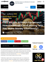 Earn Bitcoin Without Equipment: How KixaMiner Cloud Mining Lets You Make Money Effortlessly? | Live Bitcoin News