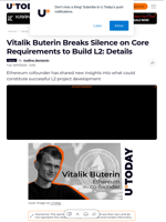 Vitalik Buterin Breaks Silence on Core Requirements to Build L2: Details
