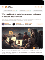 Why has Bitcoin's social engagement hit lowest in last 365 days - Details - AMBCrypto