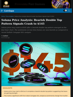 Solana Price Analysis: Bearish Double Top Pattern Signals Crash to $145