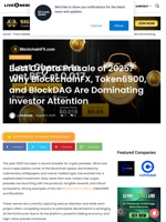 Best Crypto Presale of 2025? Why BlockchainFX, Token6900, and BlockDAG Are Dominating Investor Attention | Live Bitcoin News