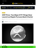 XRP Price: Two Major ETF Filings Near Launch as Ripple
Pursues Bank Charter