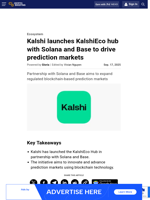 Kalshi launches KalshiEco hub with Solana and Base to drive prediction markets