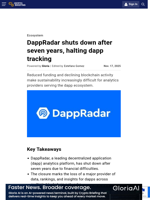 DappRadar shuts down after seven years, halting dapp tracking