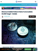 Ethereum Bullish Pattern Points To Immediate $3,000 Target - Details