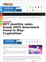 NFT monthly sales break 2025 downward trend in May: CryptoSlam - The Crypto News Wire