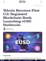 Telcoin Becomes First U.S. Regulated Blockchain Bank, Launching eUSD Stablecoin