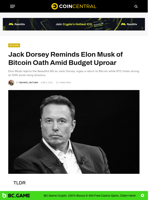 Jack Dorsey Reminds Elon Musk of Bitcoin Oath Amid Budget Uproar - CoinCentral