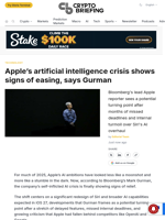 Apple's artificial intelligence crisis shows signs of easing, says Gurman