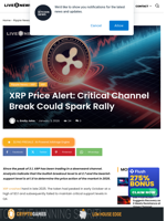XRP Price Alert: Critical Channel Break Could Spark
Rally