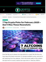 7 Top Crypto Picks for February 2025 – Don't Miss These Moonshots - Crypto News Flash