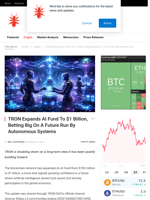 TRON Expands AI Fund To $1 Billion, Betting Big On A Future Run By Autonomous Systems - NullTX