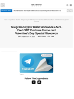 Telegram Crypto Wallet Announces Zero-Fee USDT Purchase Promo and Valentine’s Day Special Giveaway