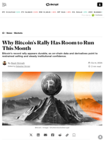 Why Bitcoin's Rally Has Room to Run This Month - Decrypt