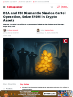 DEA & FBI Strike Down Sinaloa Cartel, Seize $10M in Crypto