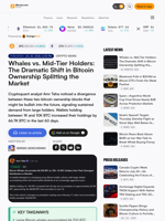 Whales vs. Mid-Tier Holders: The Dramatic Shift in Bitcoin Ownership Splitting the Market