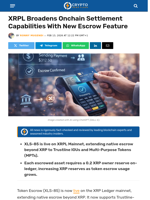 XRPL Broadens Onchain Settlement With New Escrow Feature