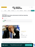 Israel High Court orders enforcement of draft law, impacting Netanyahu coalition