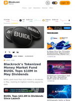 Blackrock’s Tokenized Money Market Fund BUIDL Tops $10M in May Dividends – Blockchain Bitcoin News