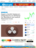 Ripple’s RLUSD Stablecoin Integrated As an Off-Ramp For BlackRock And VanEck Tokenized Funds ⋆ ZyCrypto