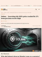 Solana - Assessing why SOL's price crashed by 21% from previous week's high - AMBCrypto