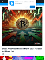 Bitcoin Price Crash Imminent? BTC Could Fall Back To This 4H FVG | Bitcoinist.com