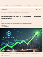 Chainlink Reserve adds 89k LINK worth $1.18 million