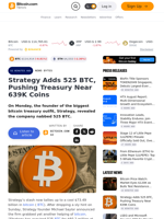 Strategy Adds 525 BTC, Pushing Treasury Near 639K Coins – News Bytes Bitcoin News