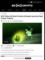 Charles Schwab To Rival Robinhood In New Crypto Launch