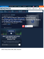 BTCC Wins Most Secure Digital Asset Exchange by Pan Finance, Marking 15 Years of 0 Security Breaches
